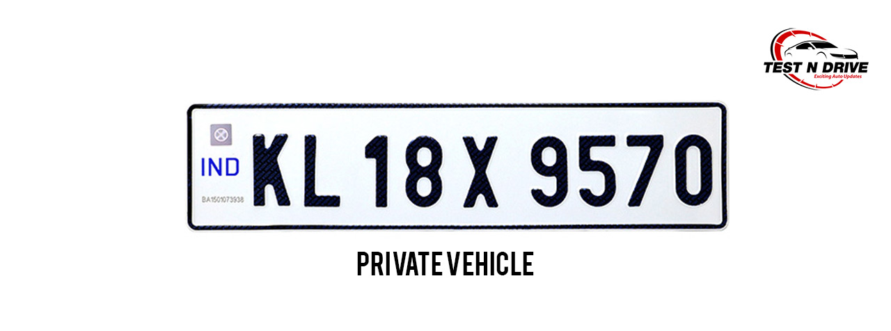 white Indian vehicle registration plates